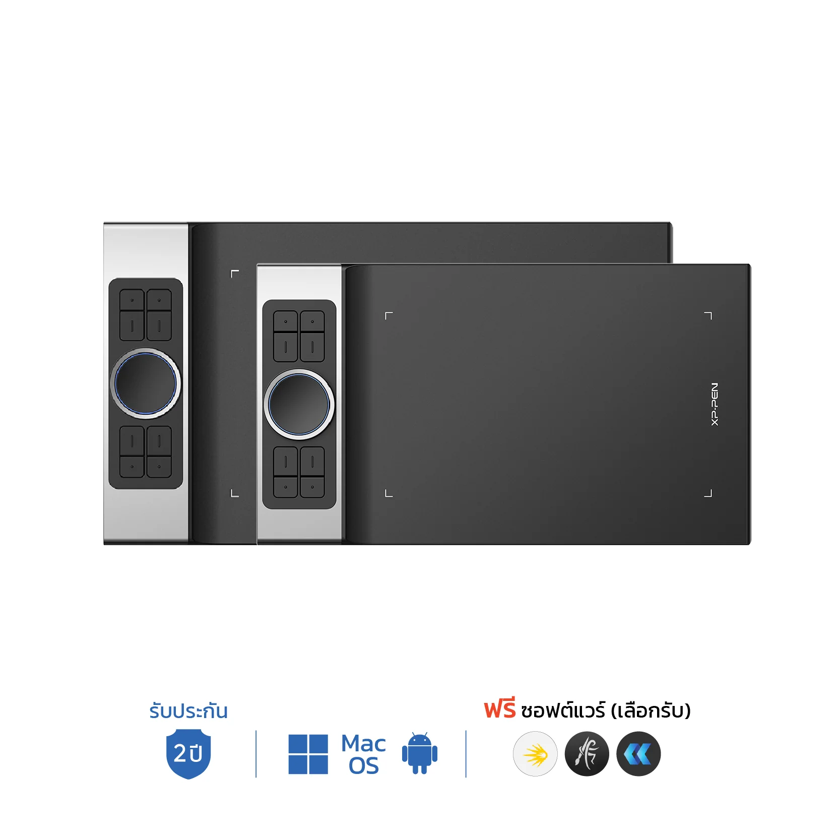 XPPen Deco Pro สองขนาดพร้อมล้อหมุน Dial รับประกัน 2 ปี รองรับ Windows Mac และ Android