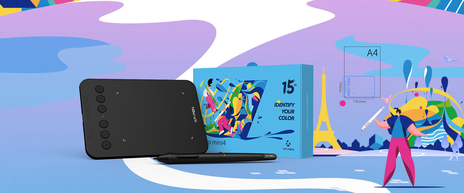 Xp Pen Packaging XP-Pen Deco Mini 4 - 15th year Anniversary Edition - เมาส์ปากกา XPPen