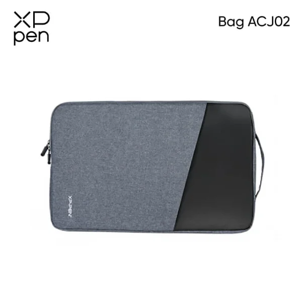 กระเป๋าใส่เมาส์ปากกา XPPen ACJ02 ขนาด 13 นิ้ว สีเทาผ้าแคนวาสตัดขอบหนัง PU สีดำ