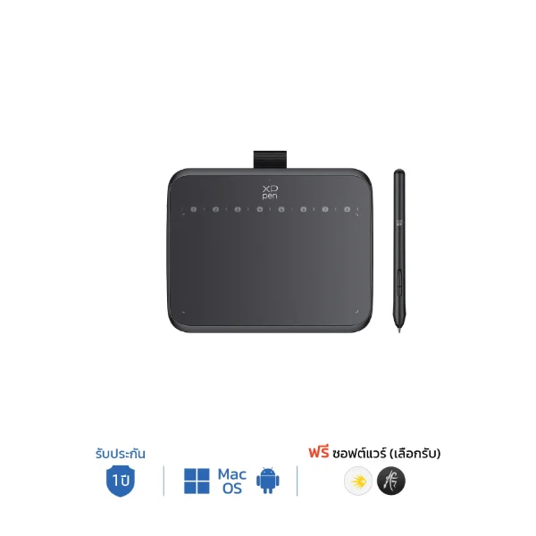 เกรียงแท็บเล็ตวาดภาพ XPPen Deco 640 พร้อมปากกาไร้แบตเตอรี่ รับประกัน 1 ปี รองรับ Windows Mac และ Android