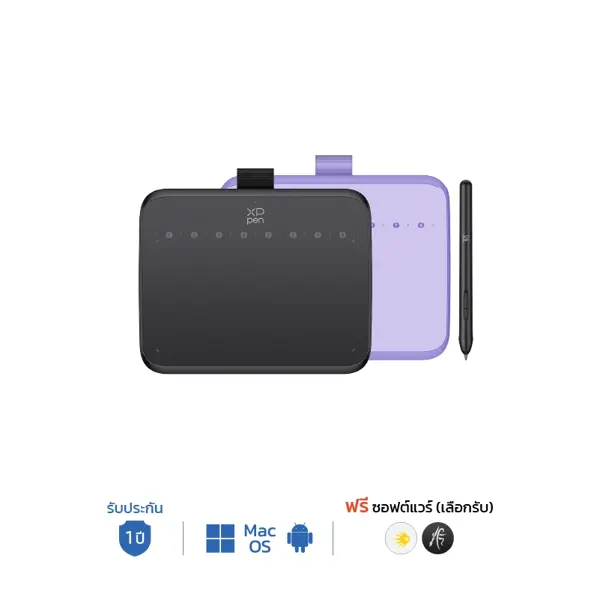 เมาส์ปากกา XPPen Deco 640 มีให้เลือก 2 สี สีดำและสีม่วง พร้อมปากกา รับประกัน 1 ปี รองรับ Mac Windows Android