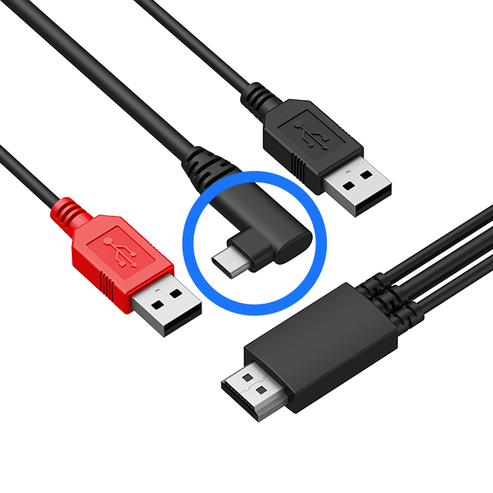 AD41 สายเคเบิล 3 in 1 สำหรับ หน้าจอวาดภาพ XPPen (แบบหัว L) - เมาส์ปากกา ...