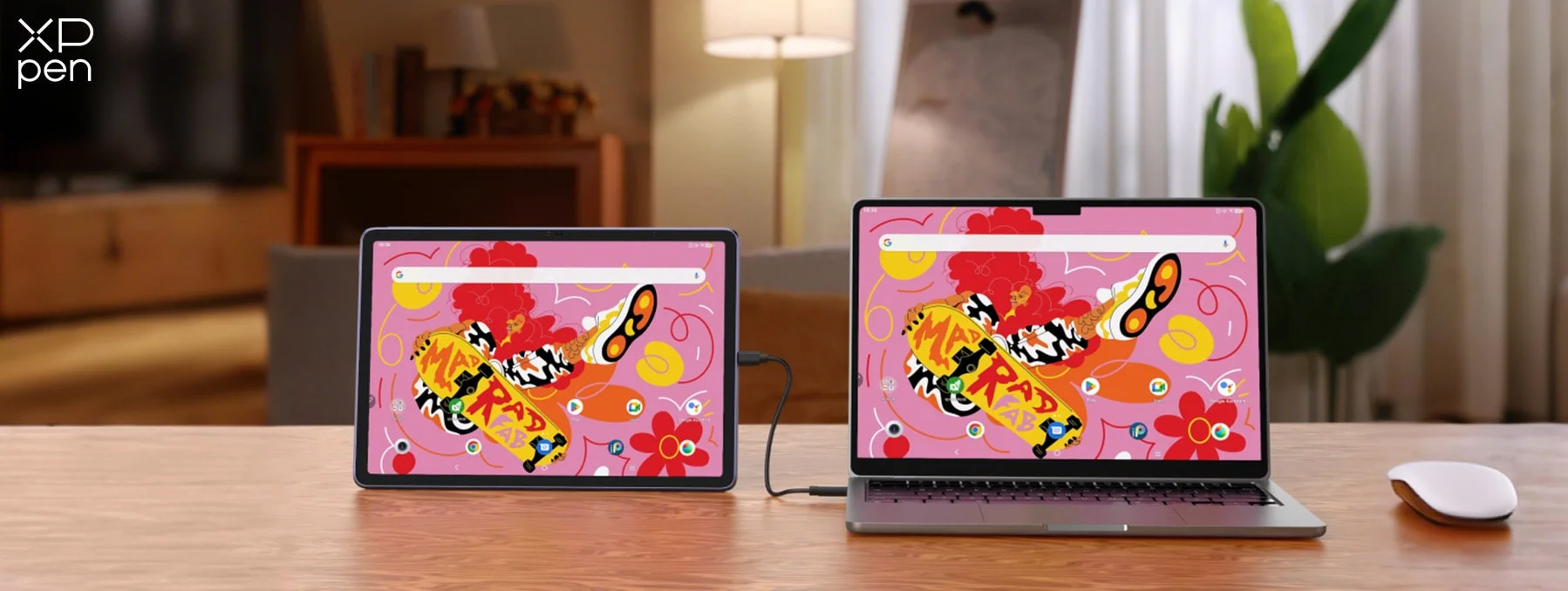 เชื่อมต่อ XPPen Magic Drawing Pad MDP1221 กับโน้ตบุ๊กด้วยสาย USB-C เพียงเส้นเดียว